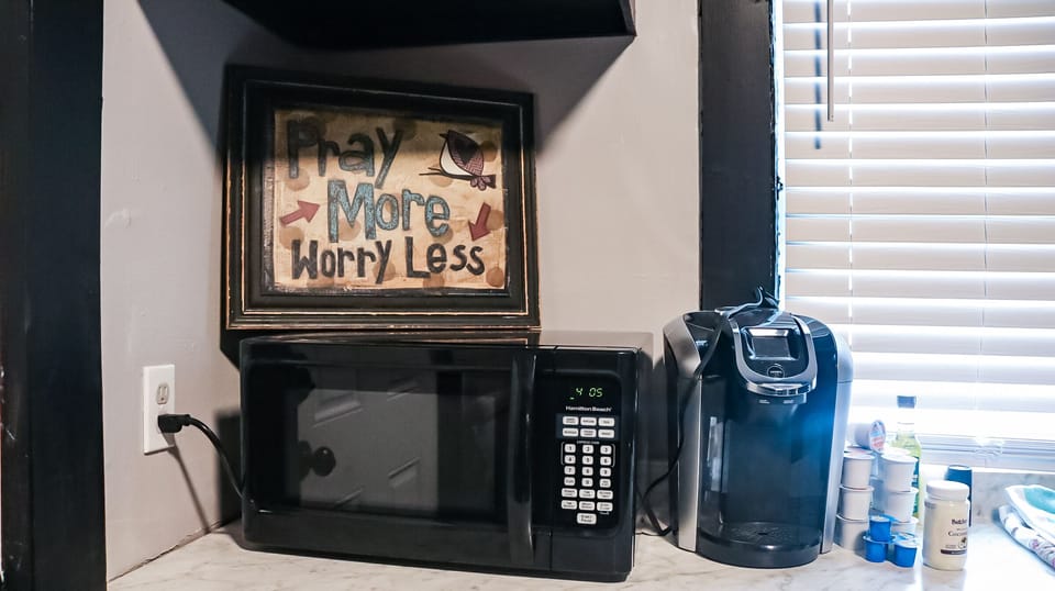microwave and coffee maker