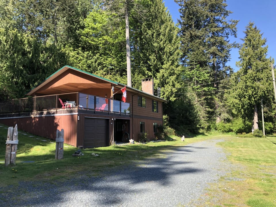 Rental is upstairs, deck is accessed from upstairs suite.  