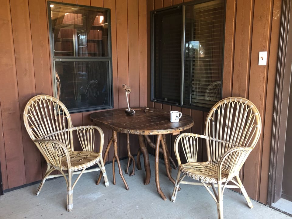 Small seating area in breezeway