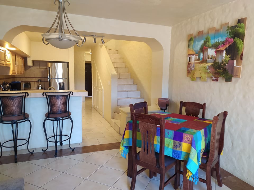 Dining area and kitchen