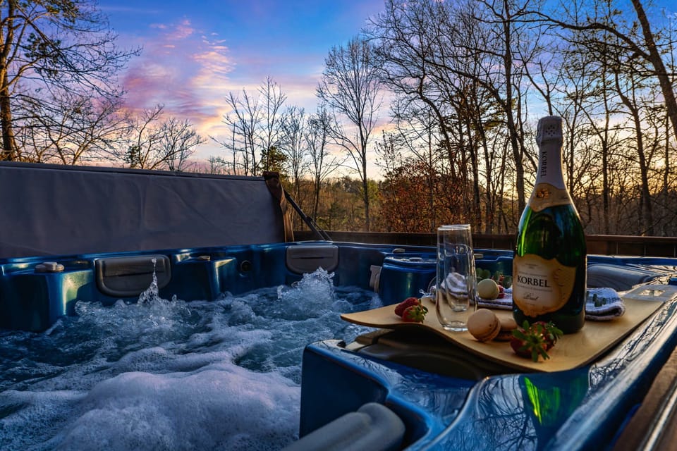 Enjoy the hot tub while watching the stars