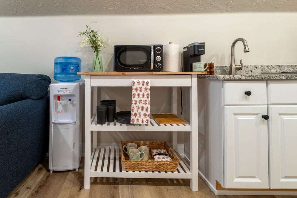 Water cooler, microwave, Keurig coffee maker