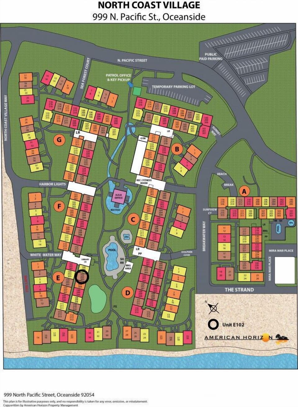 North Coast Condo Complex Map