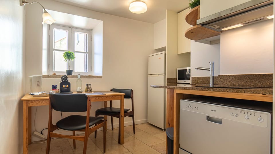 Very handy kitchenette with a dishwasher, microwave, full fridge, Nespresso coffee, stove and cooking utensils. #kitchen #cooking