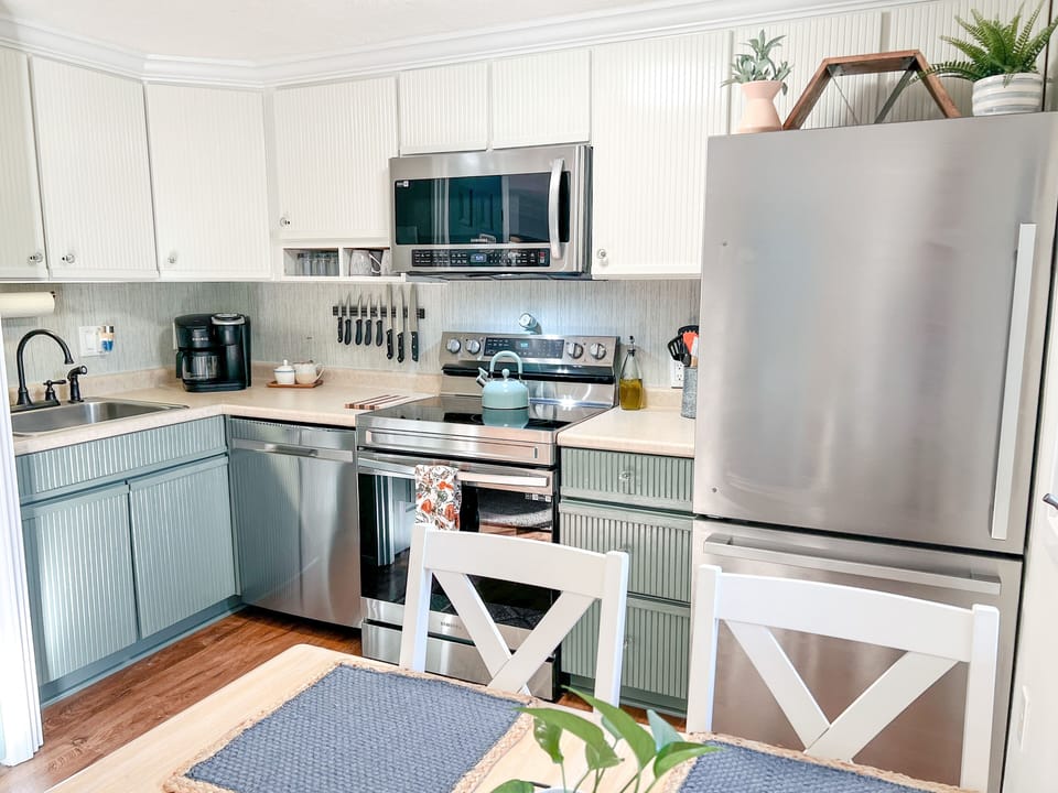 The kitchen is also well-stocked with essentials and more.