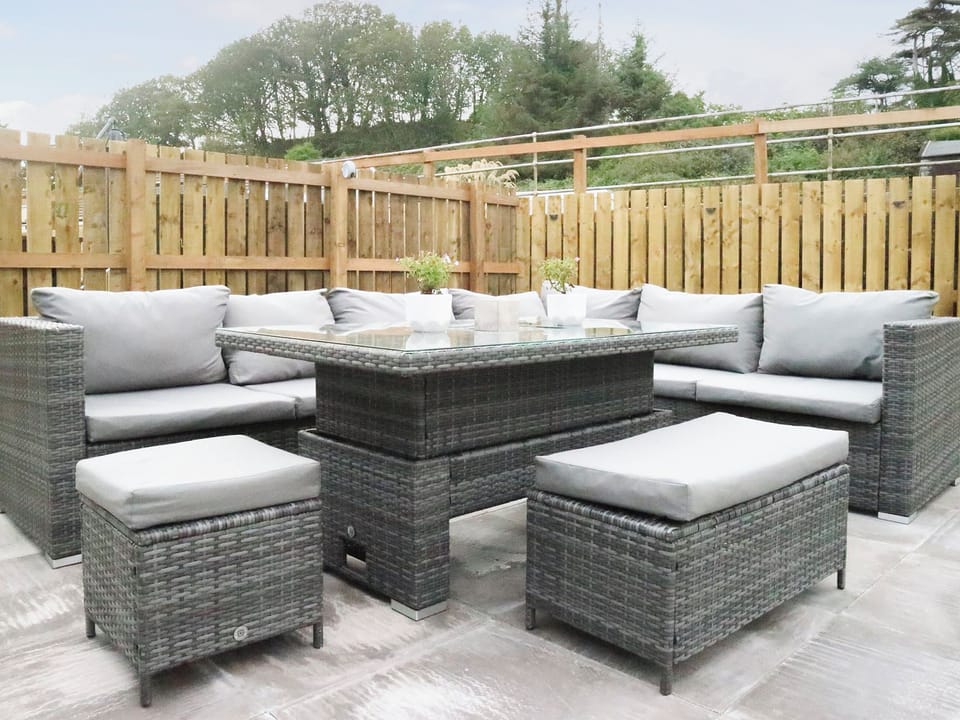 Outdoor eating area | Mote View Holidays- 2 Mote View, Mote View Holidays- 4 Mote View - Mote View Holidays, Sandhead, near Stranraer