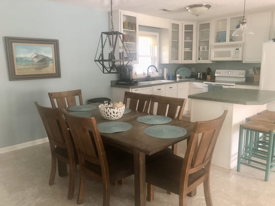 Dining and kitchen area.
