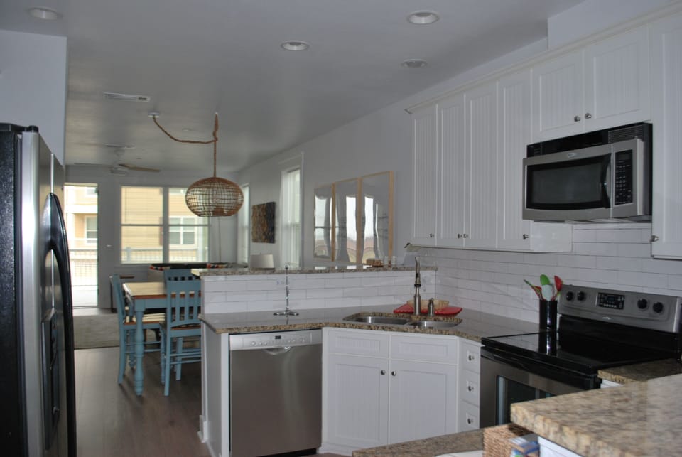 Kitchen is open to living room, dining room and nook.