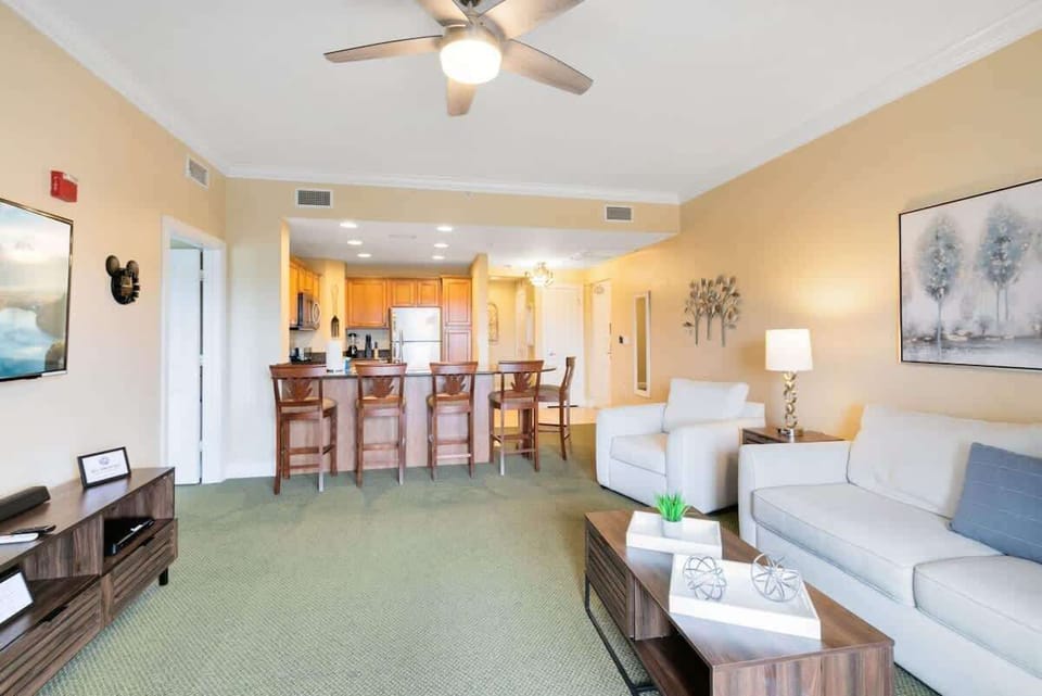 Living room and kitchen