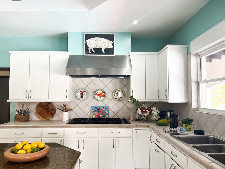 Bluff House well equipped kitchen with dishwasher, two ovens and two fridges
