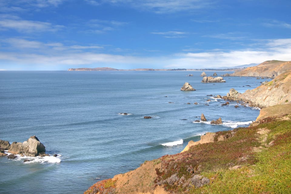 drone view of the coast line