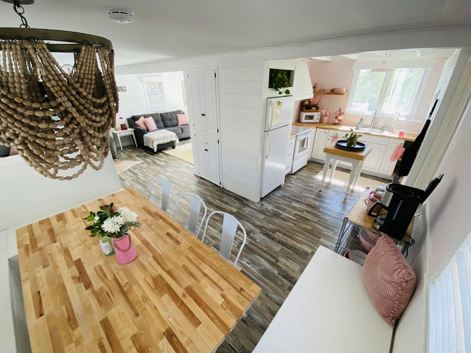 Open concept living and dining space 