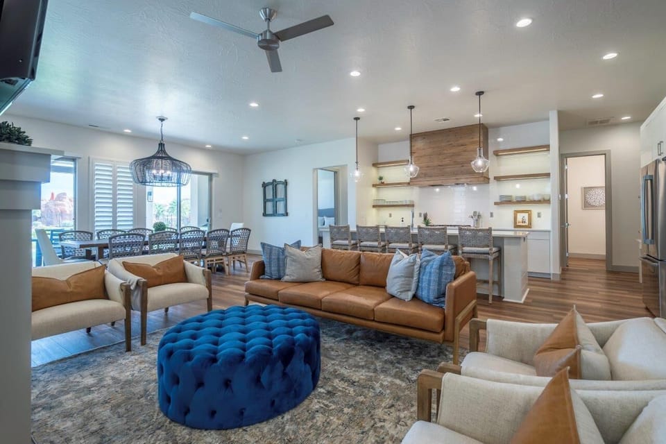 Spacious main floor gathering space with ample seating