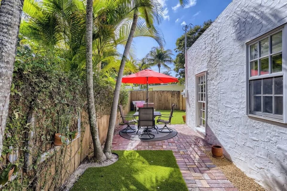 Patio and garden area