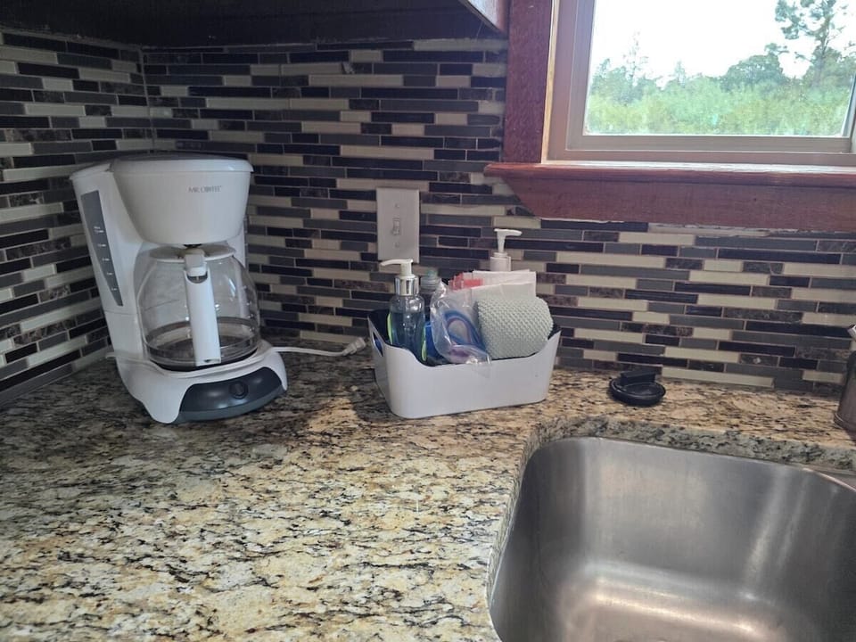 Induction cooktop with a spice rack and blender at the ready.
