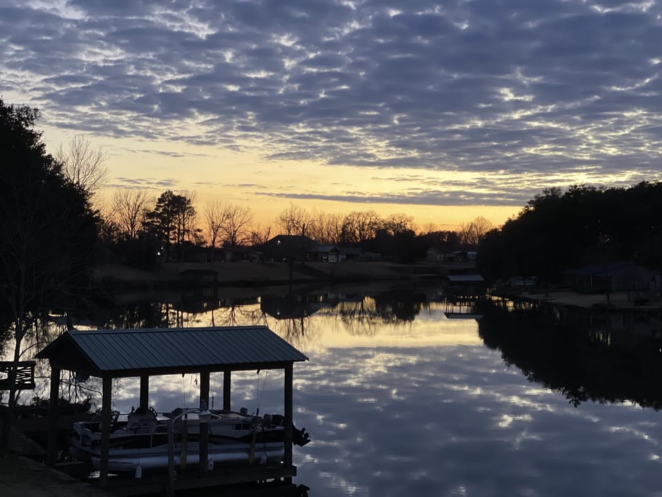 Sunset on the Cane River Lake. 