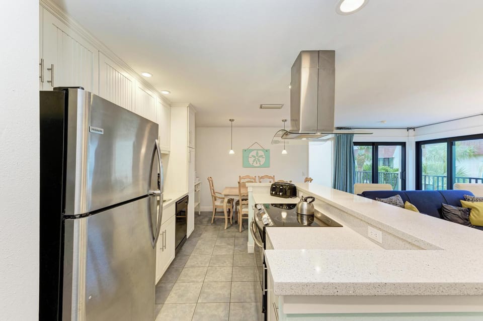Water's Edge 204S Kitchen Counter and Range and Fridge