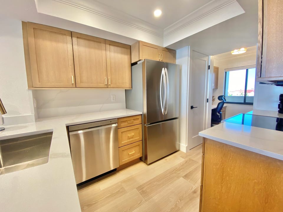 The updated kitchen is fully equipped to help you create a delicious meal