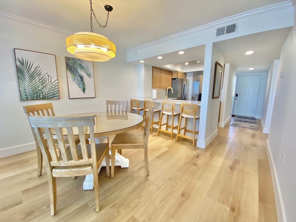 Enjoy your meal at the counter or gather around the dining table