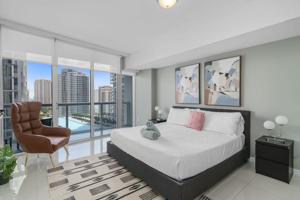 Main bedroom with a solid view!