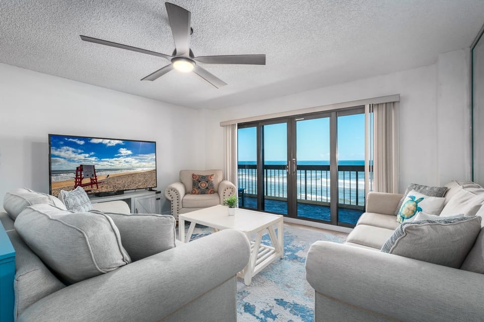 Welcome to the Ormondy F4, a direct oceanfront condo perfectly located on no-drive Ormond Beach—ideal for peaceful beach days and unforgettable views