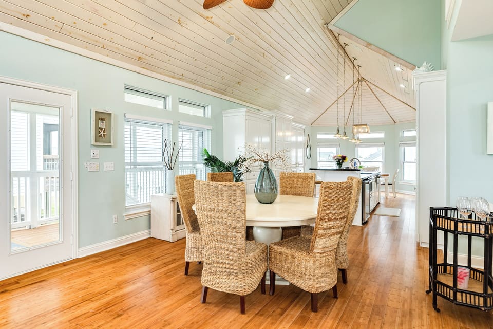 Easily serve homecooked meals from the adjacent dining area