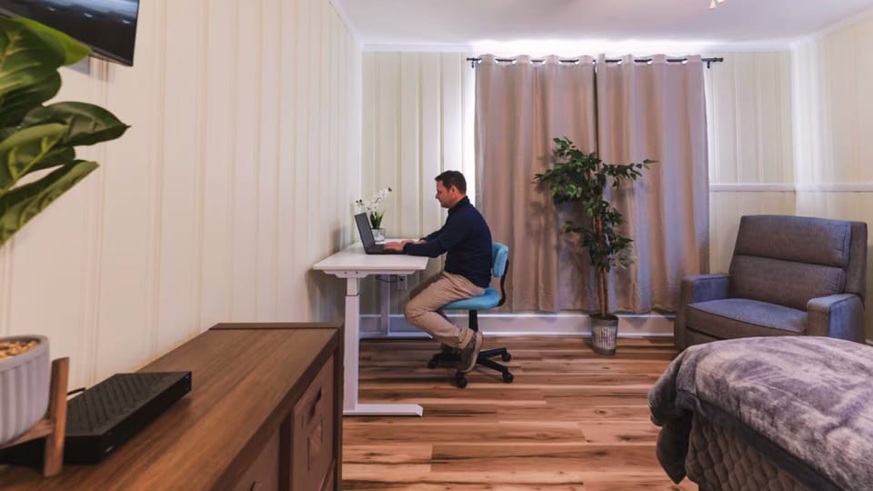 Bedroom with office chair