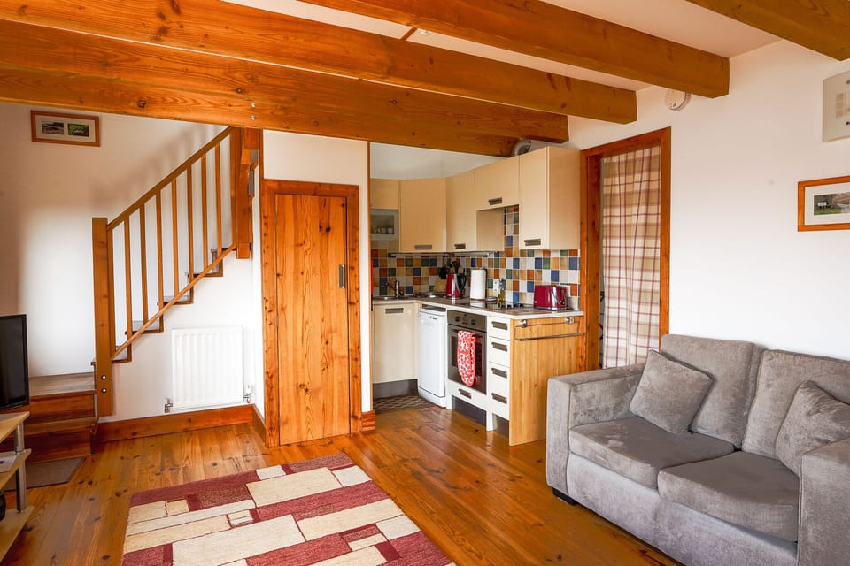 Open plan living area and kitchen. 