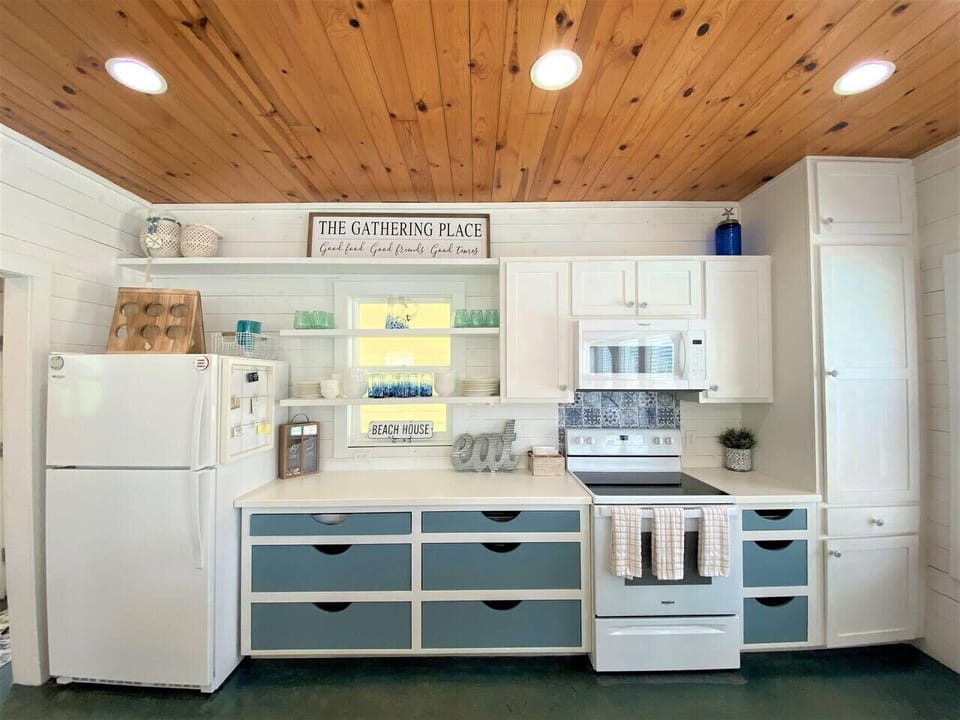 Fully stocked kitchen with everything needed for family meals.