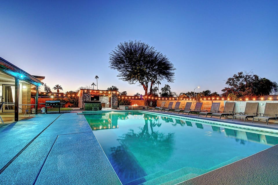Large pool(2-3x bigger than most) is amazing at night with night lighting.