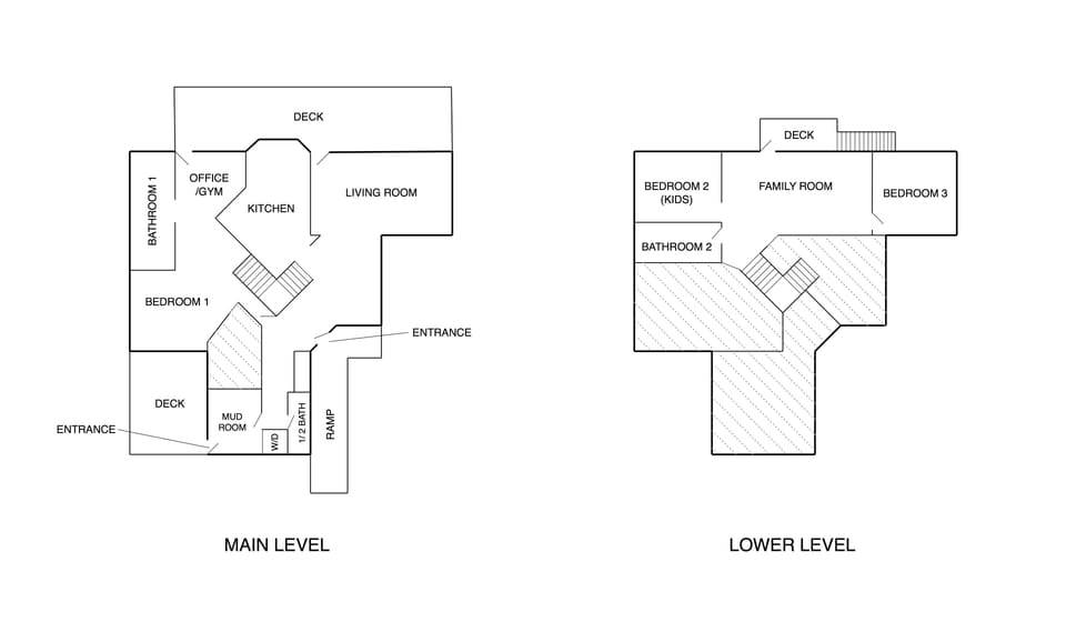 Layout of the house.  You'll have access to all the labeled living areas.