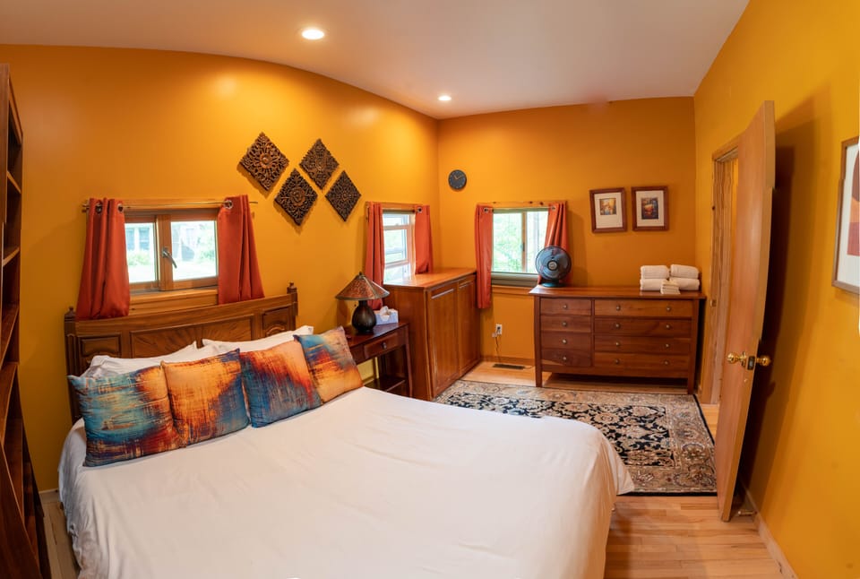 Master bedroom with solid cherry furniture