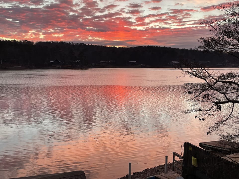 No better way to wake up than watching the sun rise over the water!