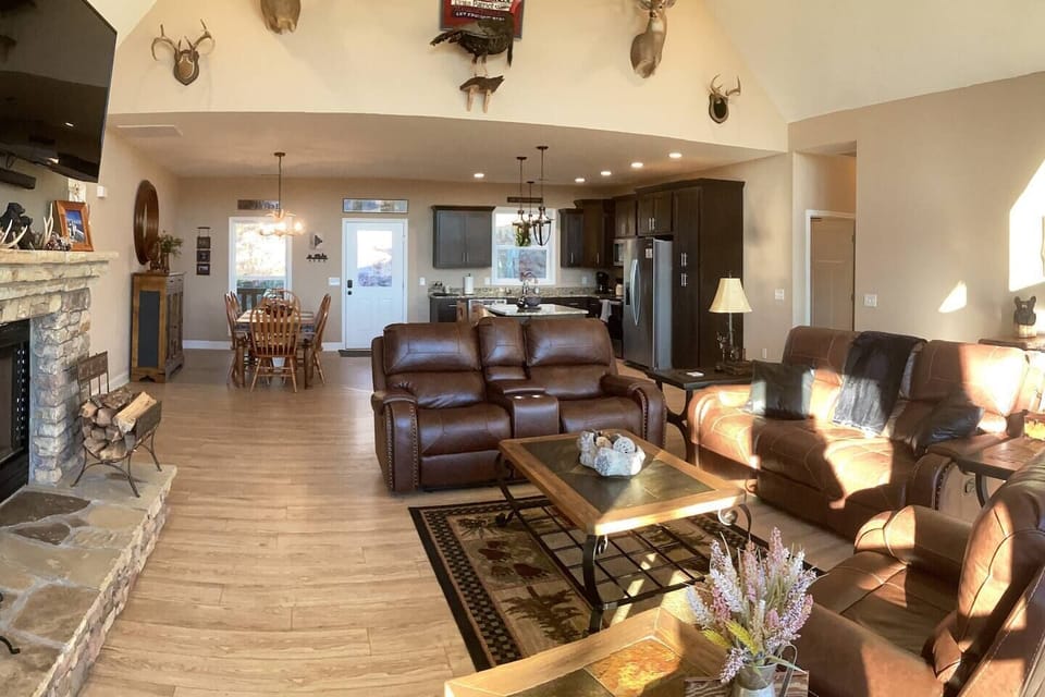 Panoramic view of great room.