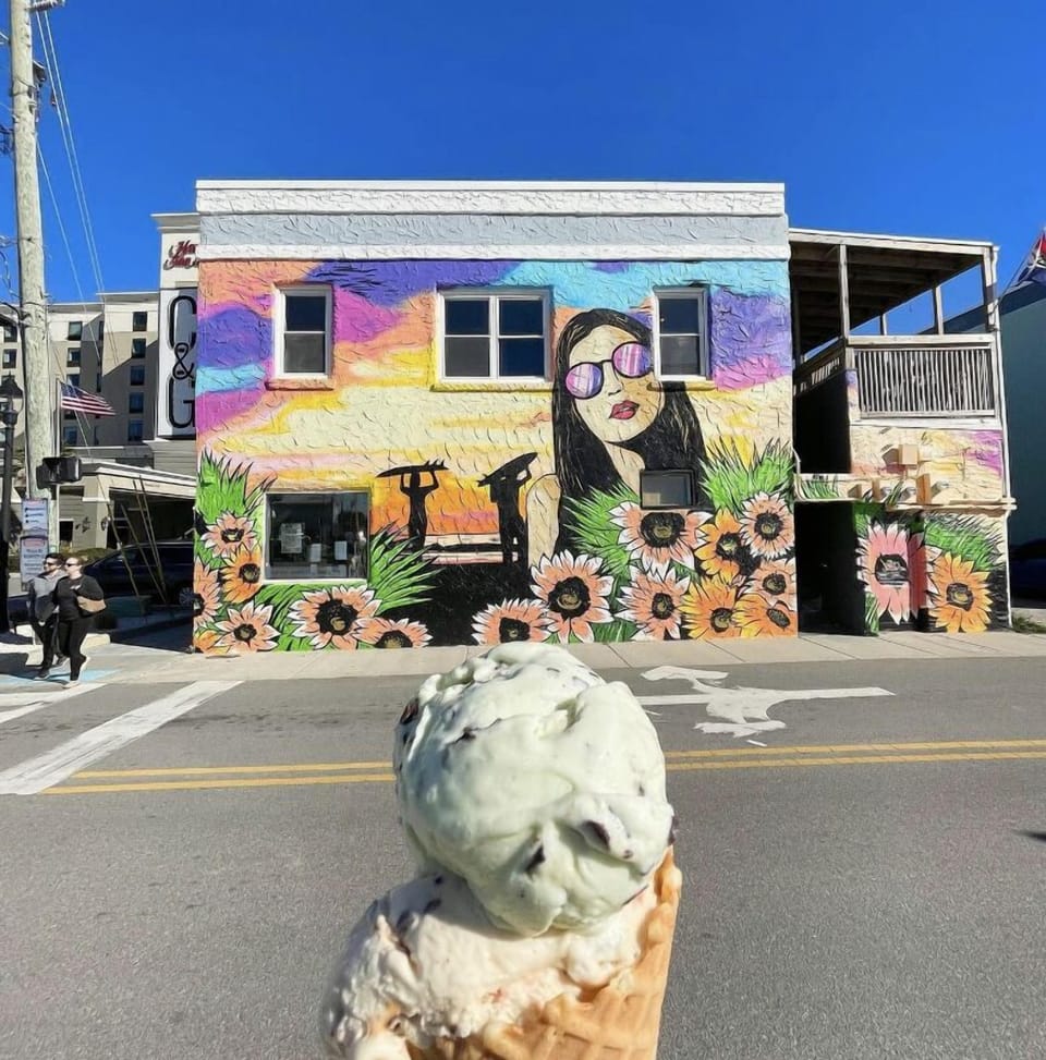 Enjoy the beautiful sites with a ice cream cone