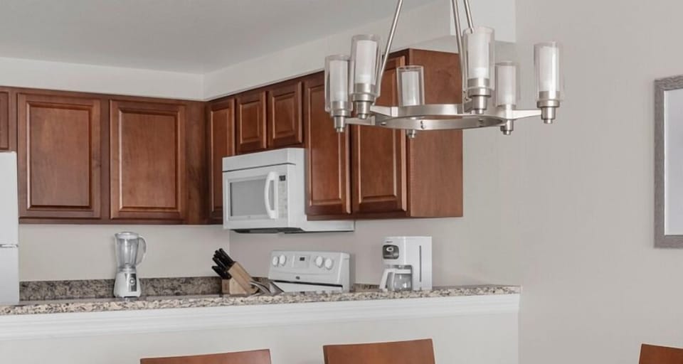 Dining table and kitchen