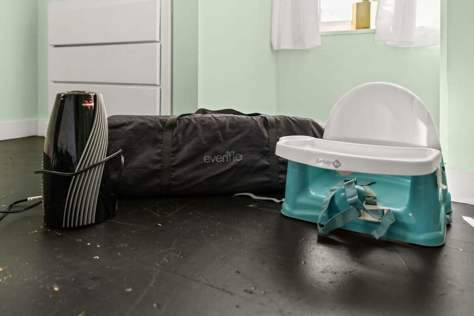 Pack n play, booster seat and 2 space heaters provided!