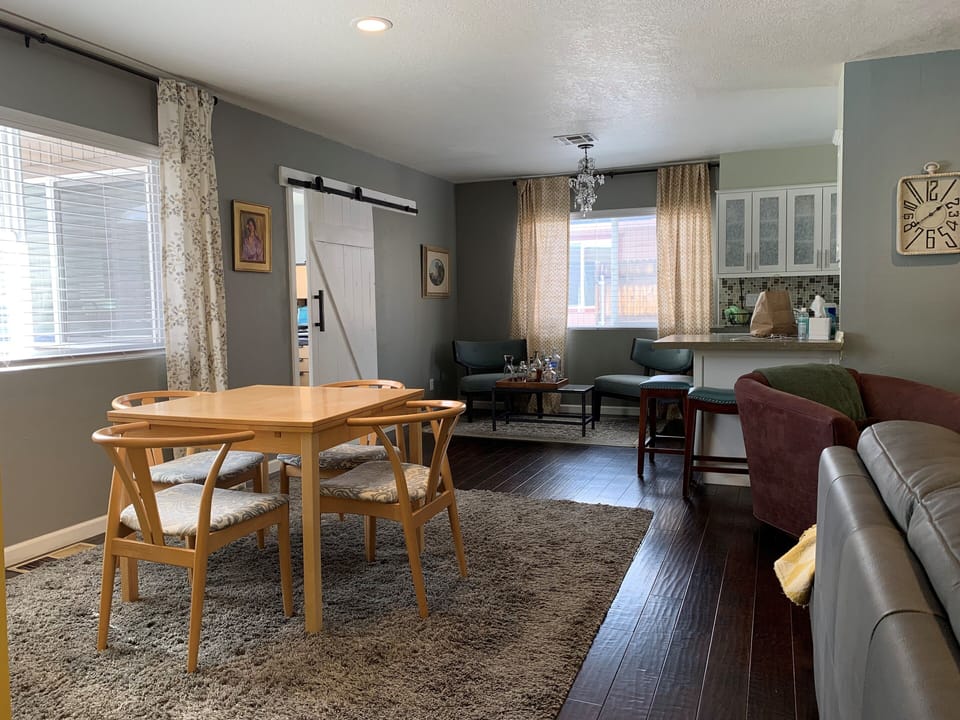 Dining area.  Table expands.