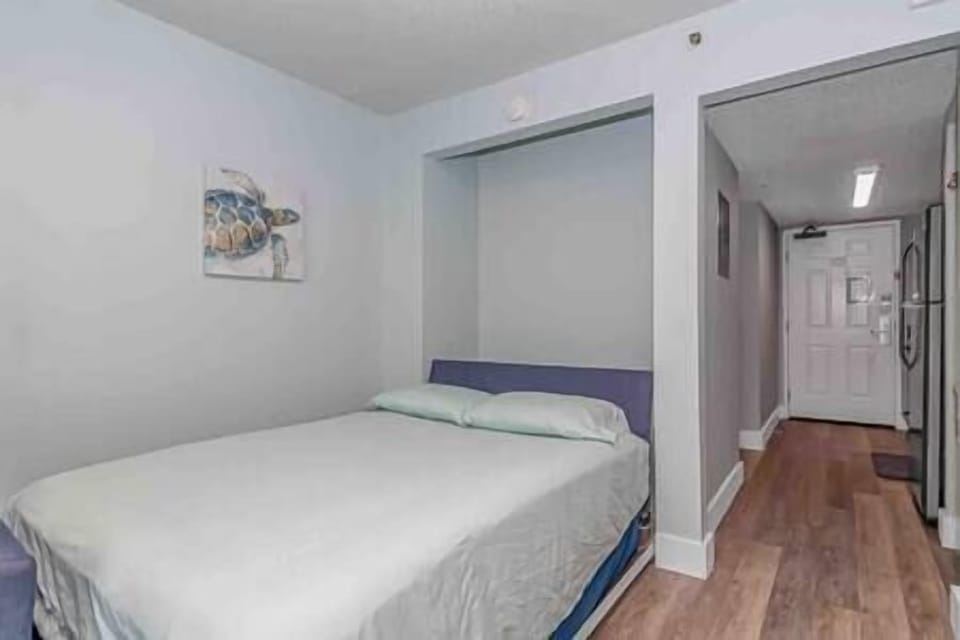 Comfy Pull-down murphy bed with foam mattress topper!