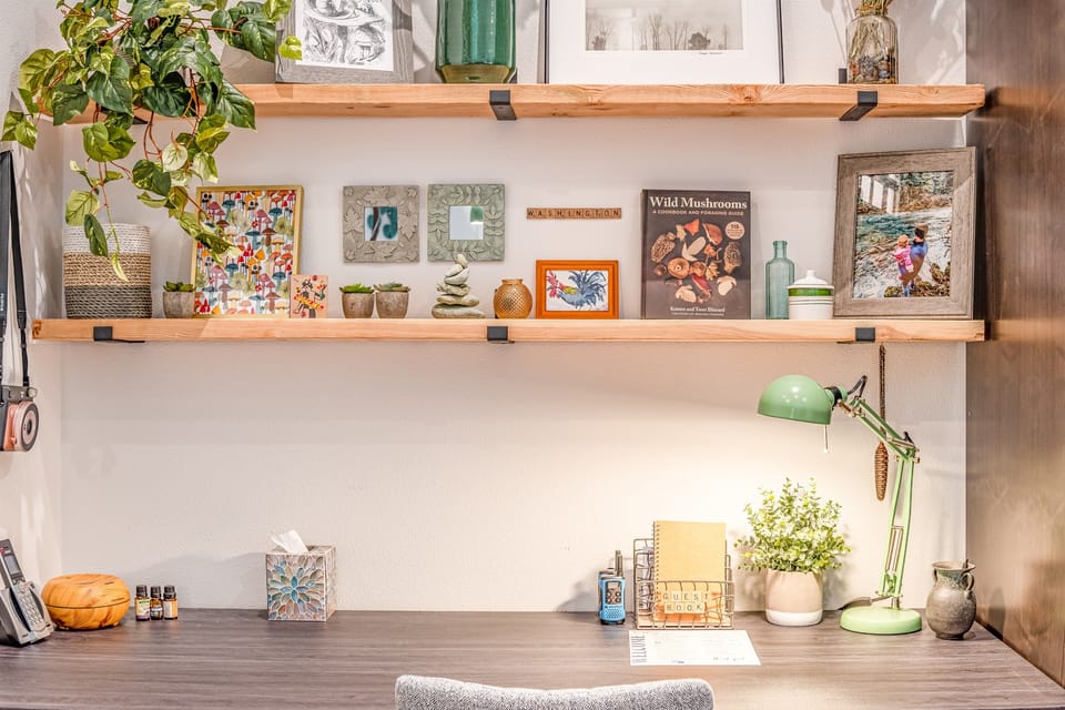 Downstairs oversized work desk