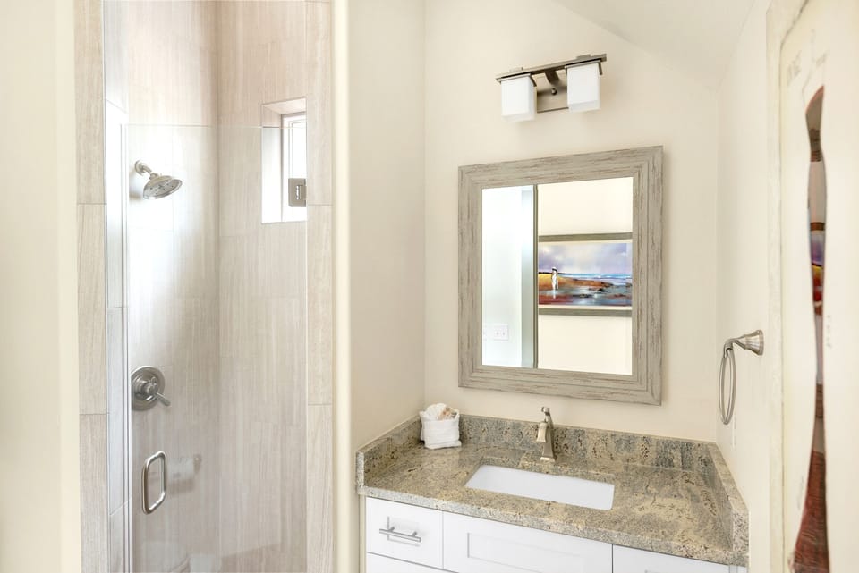 Full Bath with Glassed in Shower 