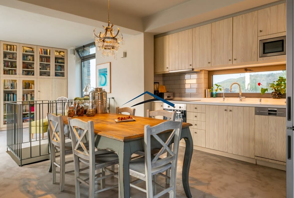 The kitchen area