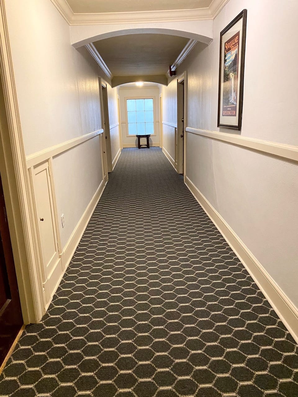 Hallway directly in front of apartment 