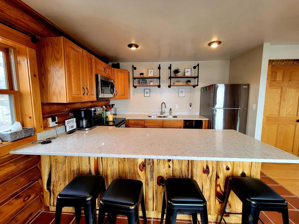 Brand new quartz countertops in the kitchen