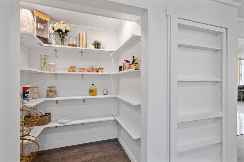 Open pantry directly across from kitchen for your convenience