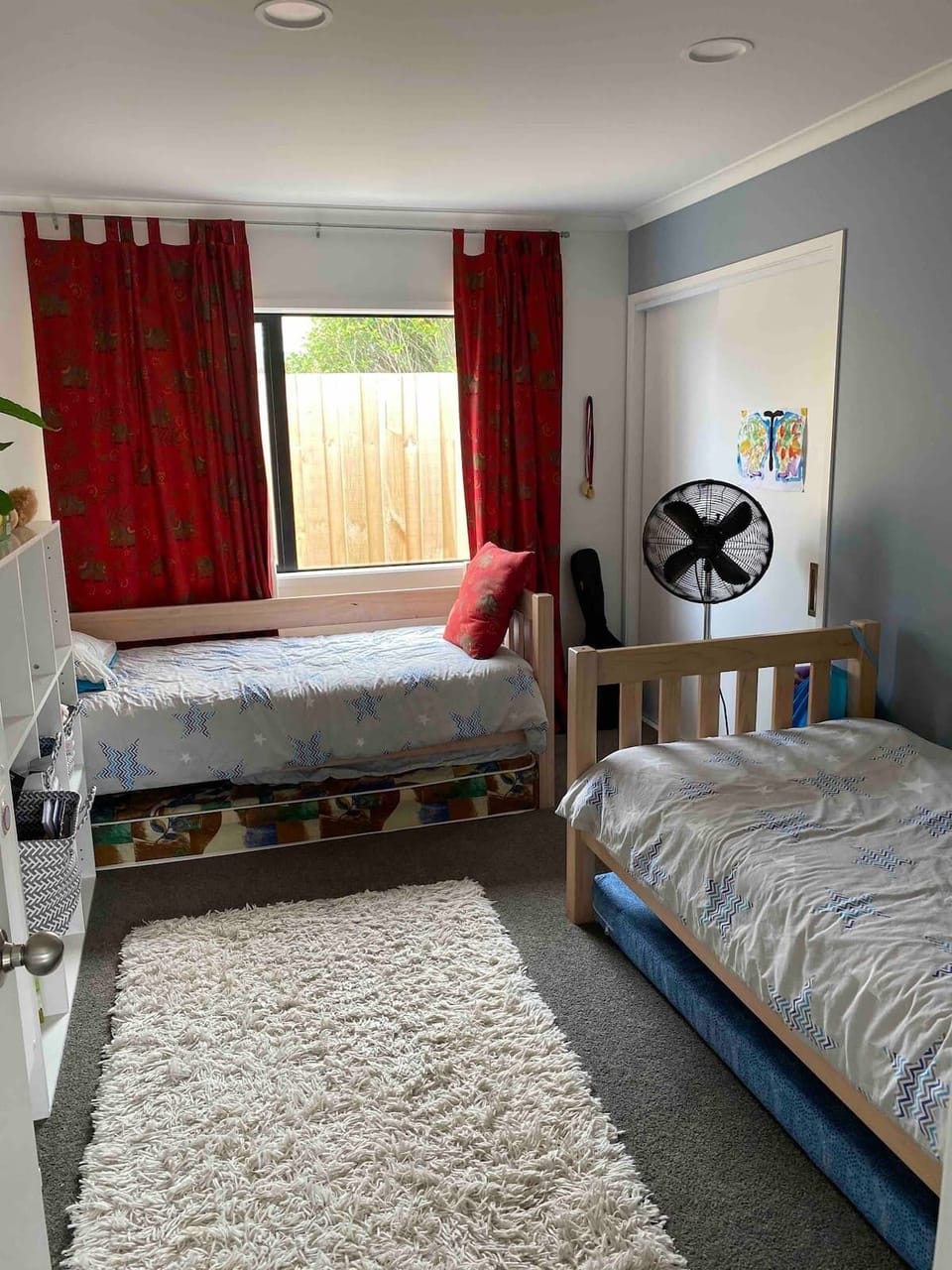 Kids room with Bunk beds plus two floor mattresses