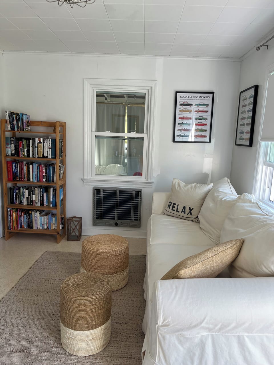 Library in living room