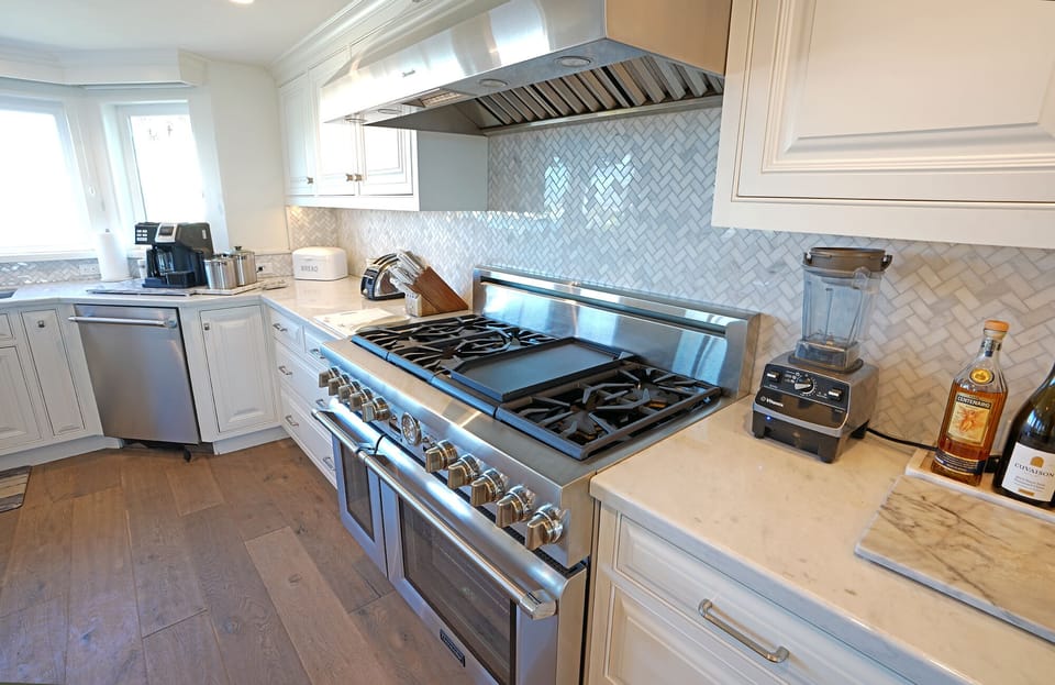 Double ovens in this state of the art chef's  kitchen