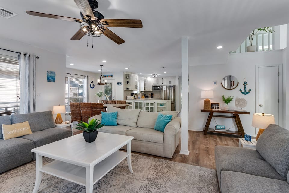 Beautiful, Comfy Living Room w/ 50" TV - plenty of comfortable seating with lots of natural light!