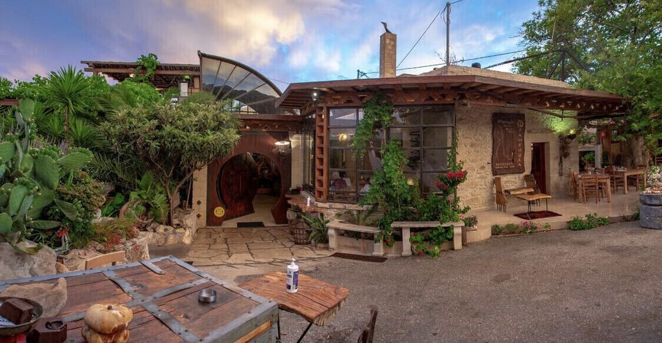The amazing restaurant “Gramvousa” is just 2mins on foot from the cave 
